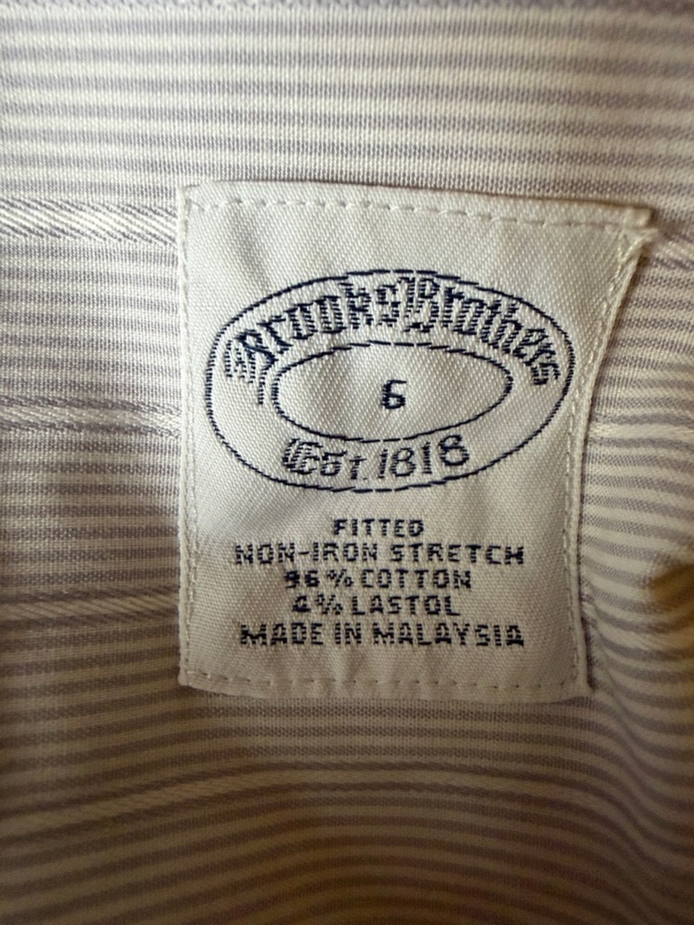Brooks Brothers White and Light Blue Pinstripe Women's Dress Shirt - Picture 3 of 6
